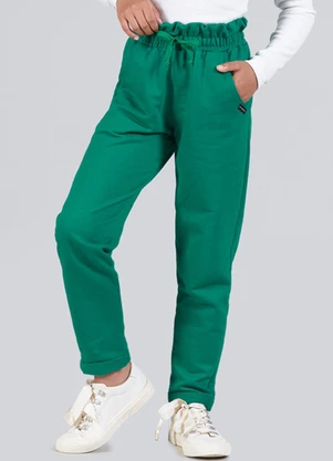 Soft Bonni - Calça Infantil Menina Moletinho Clochard Verde - SOFT BONNI