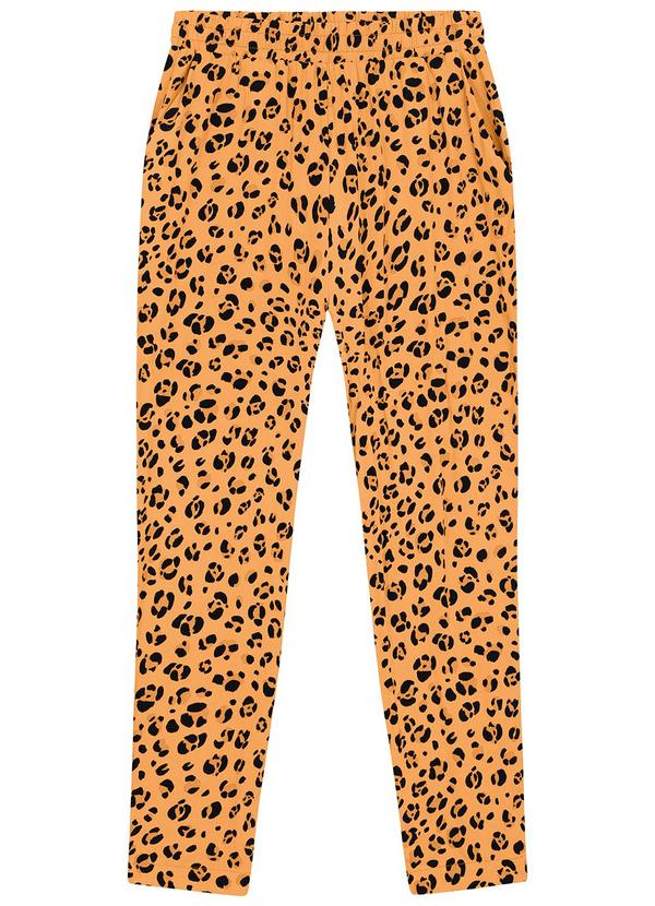 Malwee - Calça Jogger Animal Print em Viscose Ocre 2
