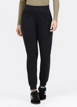 Habana - Calça Jogger em Moletom Peluciado Preto - HABANA