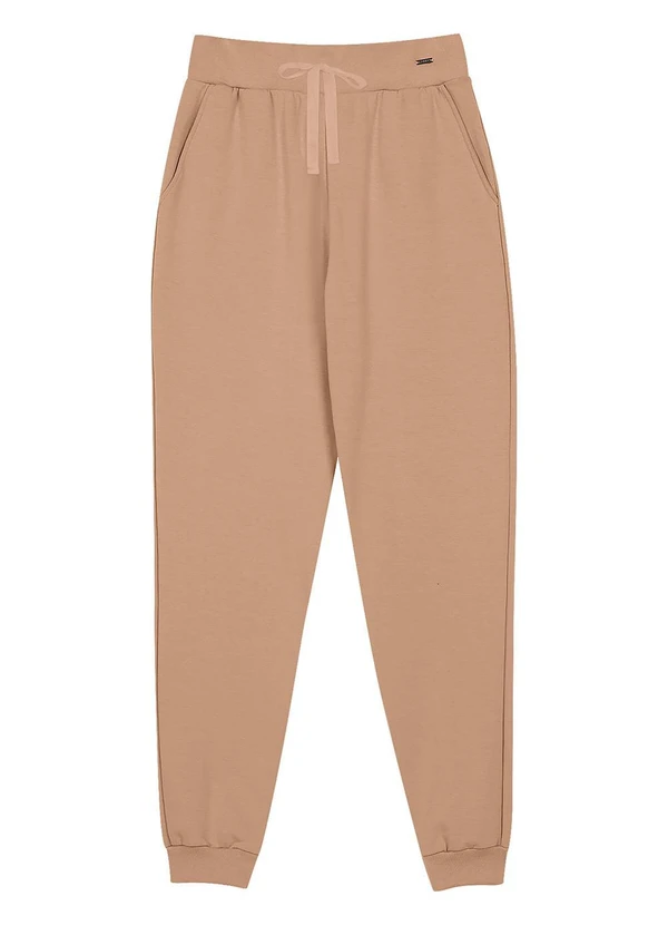 Marialícia - Calça Jogger Molecotton com Bolsos Marrom 3