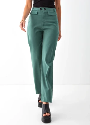 Colcci - Calça Listrada Verde - COLCCI