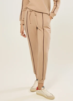 Naguchi - Calca Moletom Jogger Bege Safari - NAGUCHI