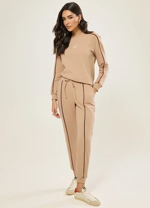 Naguchi - Calca Moletom Jogger Bege Safari - NAGUCHI