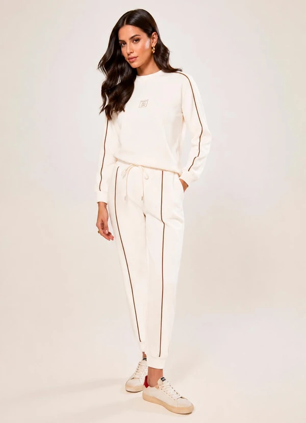 Naguchi - Calca Moletom Jogger Off White