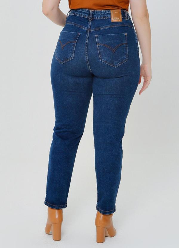 Gatabakana - Calca Mom Bordada Mais Gata Azul 2