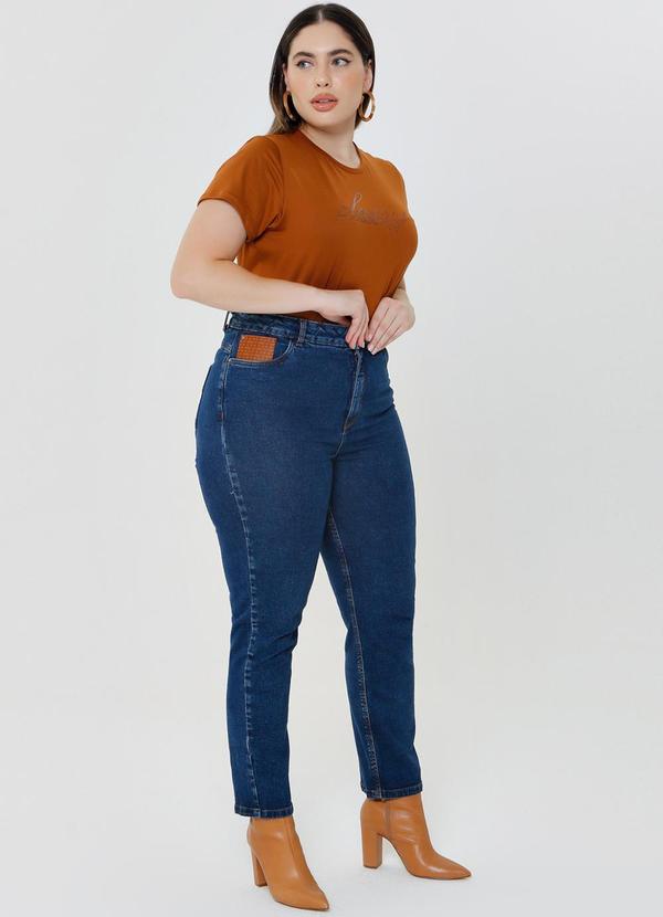 Gatabakana - Calca Mom Bordada Mais Gata Azul 3