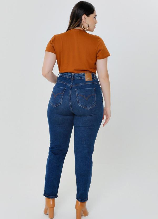 Gatabakana - Calca Mom Bordada Mais Gata Azul 4