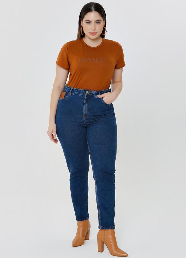 Gatabakana - Calca Mom Bordada Mais Gata Azul 5