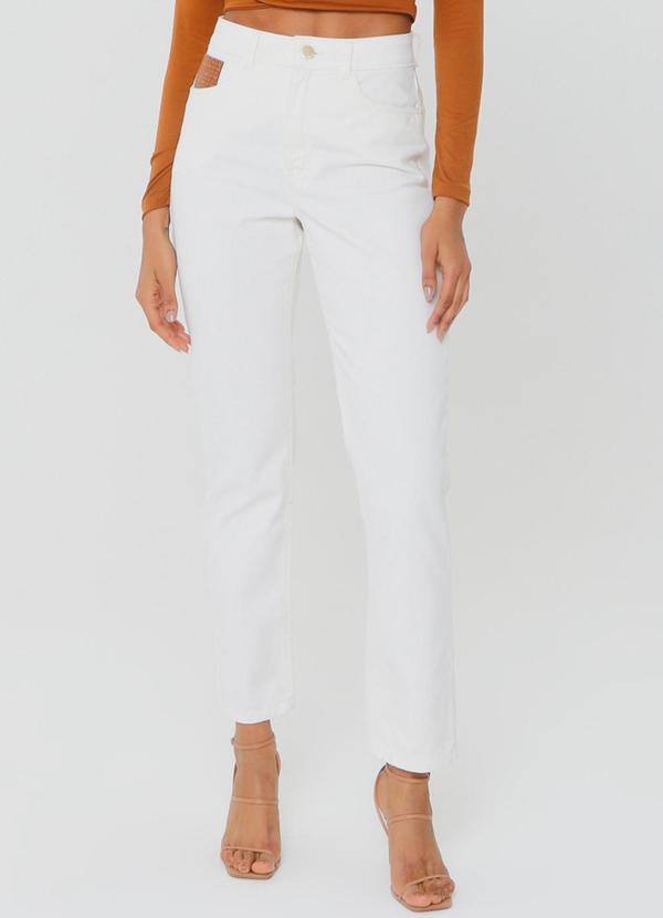 Gatabakana - Calca Mom Sarja Branco