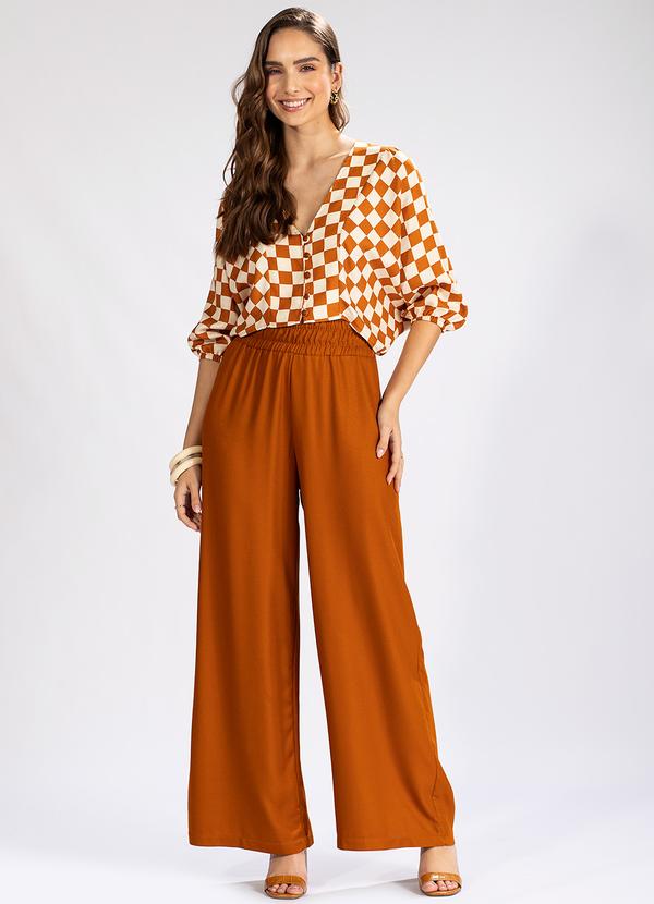 Hering - Calça Pantalona em Viscose Marrom 3