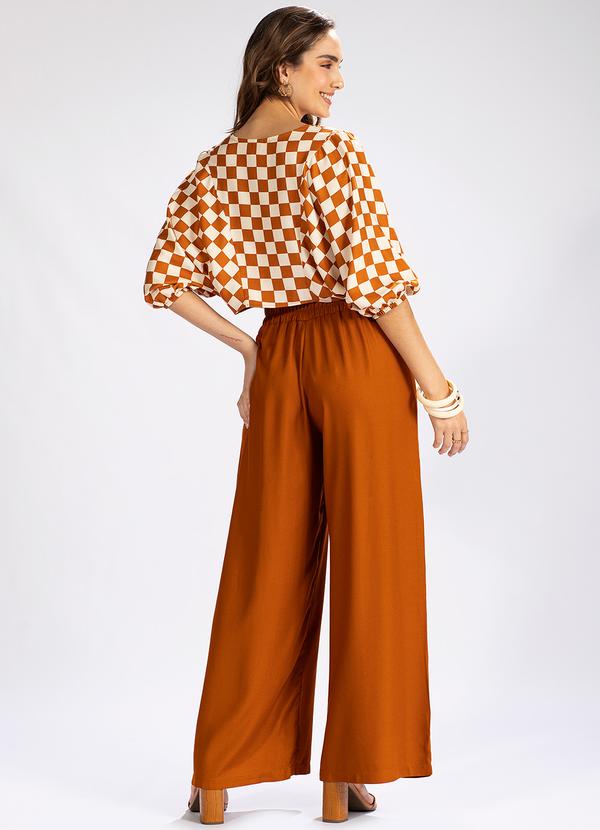 Hering - Calça Pantalona em Viscose Marrom 4