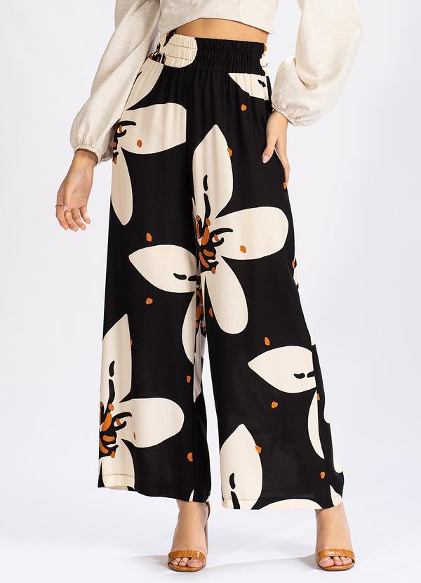 Hering - Calça Pantalona em Viscose Preto