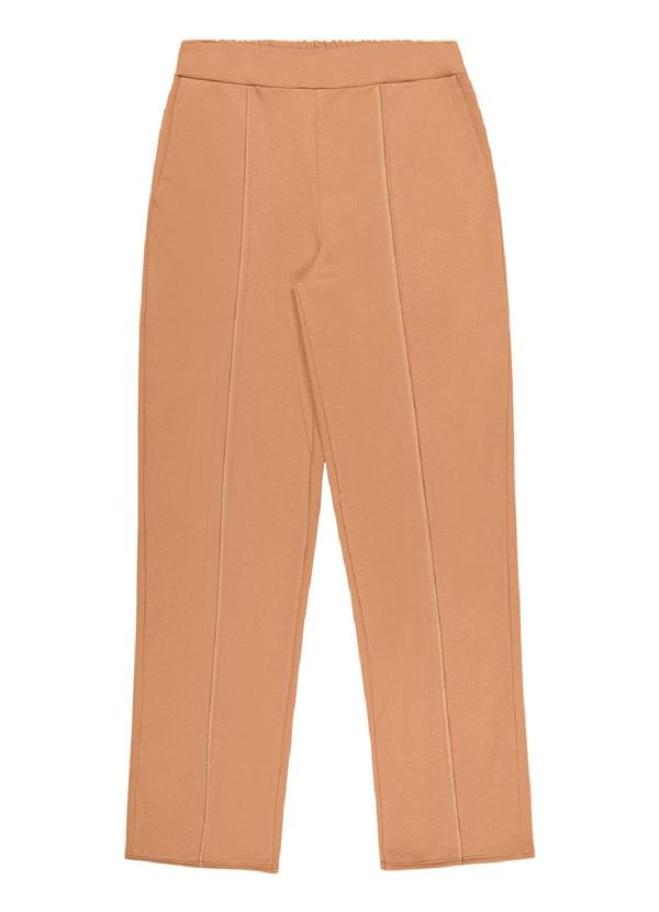 Rezzato - Calça Reta Moletom Feminino Marrom