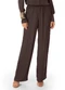 Enfim - Calça Wide Leg Acetinada Marrom Escuro - variação: Marrom Escuro