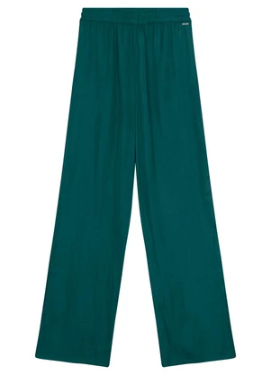 Enfim - Calça Wide Leg Acetinada Verde Petróleo - ENFIM