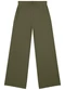Malwee - Calça Wide Leg Canelada Amarelo Mostarda - variação: Verde Militar