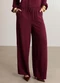 Lunender - Calça Wide Leg com Cós Elástico em Viscose Bordo - variação: Bordo