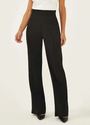 Principessa - Calça Wide Leg de Alfaiataria Preta Rosita - PRINCIPESSA