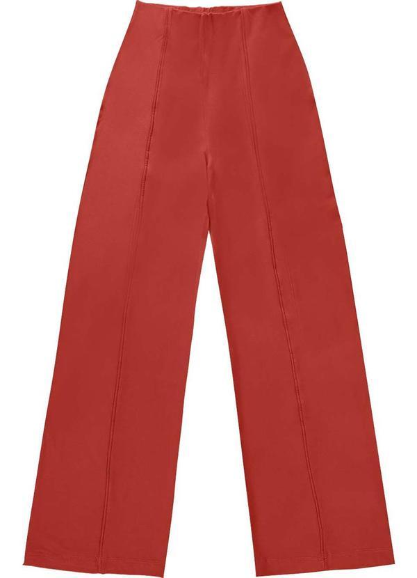 Enfim - Calça Wide Leg em Moletinho Terracota