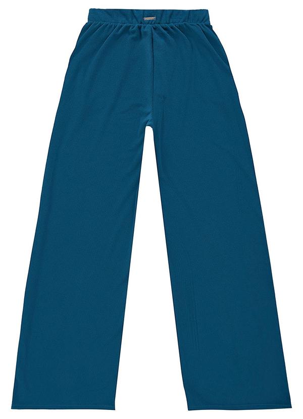 Enfim - Calça Wide Leg em Veludo Azul 2