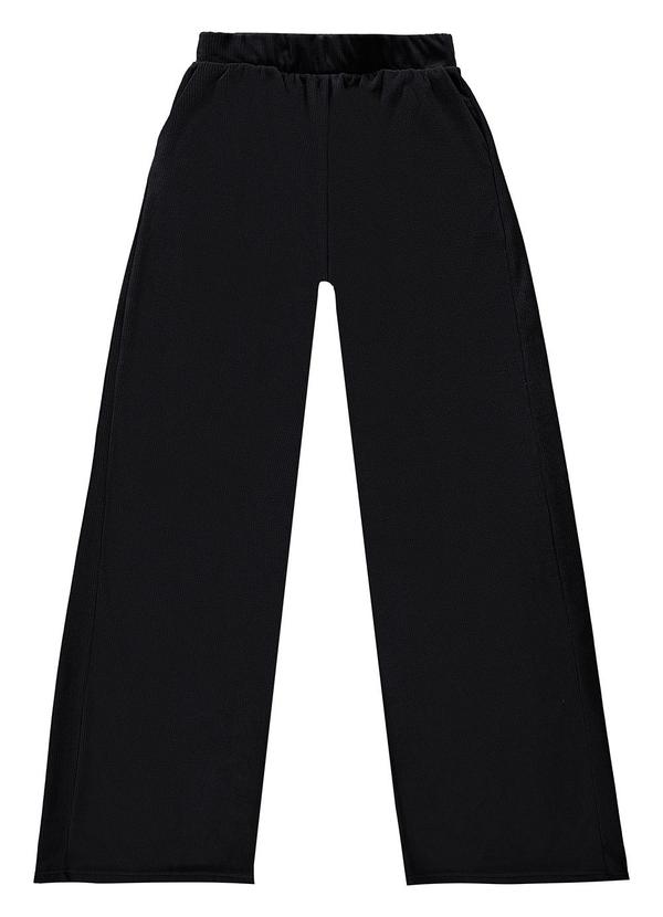 Enfim - Calça Wide Leg em Veludo Preto