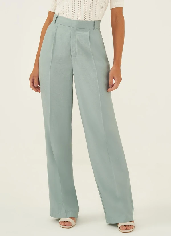 Principessa - Calça Wide Leg Verde Água Silvana