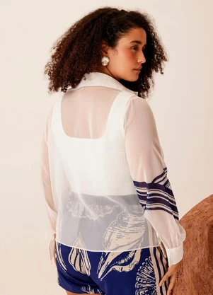 Elegance - Camisa com Detalhes Estampados Sea Brise - ELEGANCE
