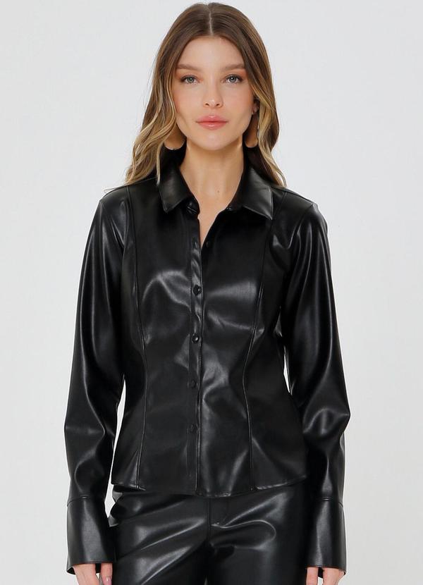 Gatabakana - Camisa Eco Leather Preto
