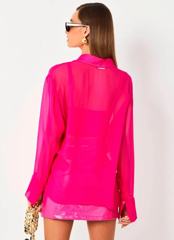 CAMISA EM TECIDO PLANO COLCCI ROSA - COLCCI