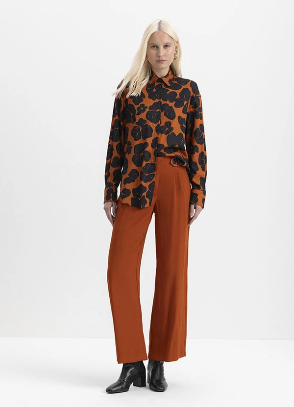 Essendi - Camisa Feminina Animal Print Laranja 2