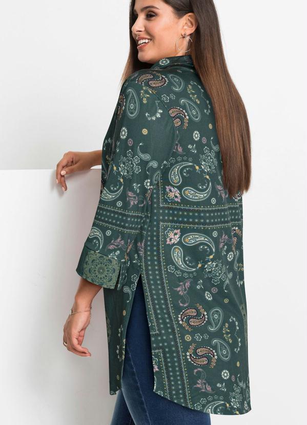 bonprix - Camisa Manga 7/8 Paisley Verde 3