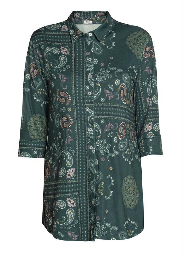 bonprix - Camisa Manga 7/8 Paisley Verde 2