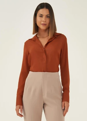 Principessa - Camisa Manga Longa Terracota Nívea - PRINCIPESSA