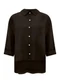 Lunender - Camisa Mullet com Mangas 3/4 Bordo - variação: Marrom