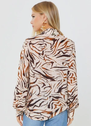 Outlet - Camisa Over Fashion Country Bege - OUTLET