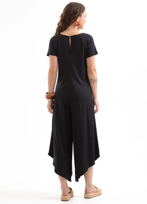 Cativa - Macacão em Viscose com Elastano Preto - CATIVA