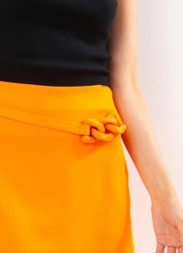 Colcci - Saia com Detalhe de Cinto Laranja 7