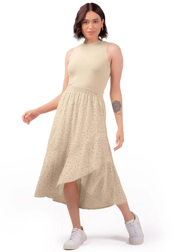 Marialícia - Saia Feminino Adulto Bege 2