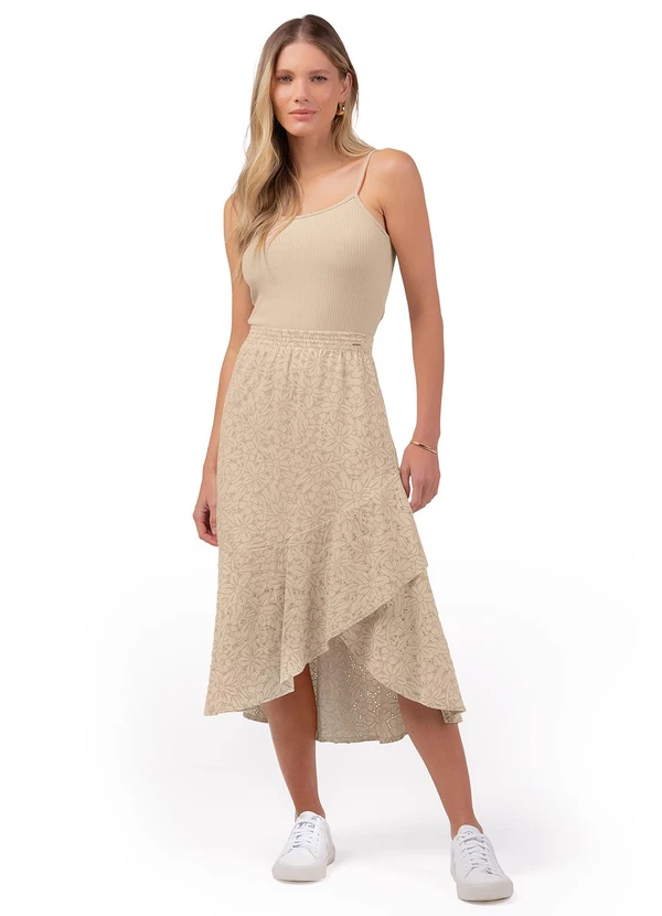 Marialícia - Saia Feminino Adulto Bege 3