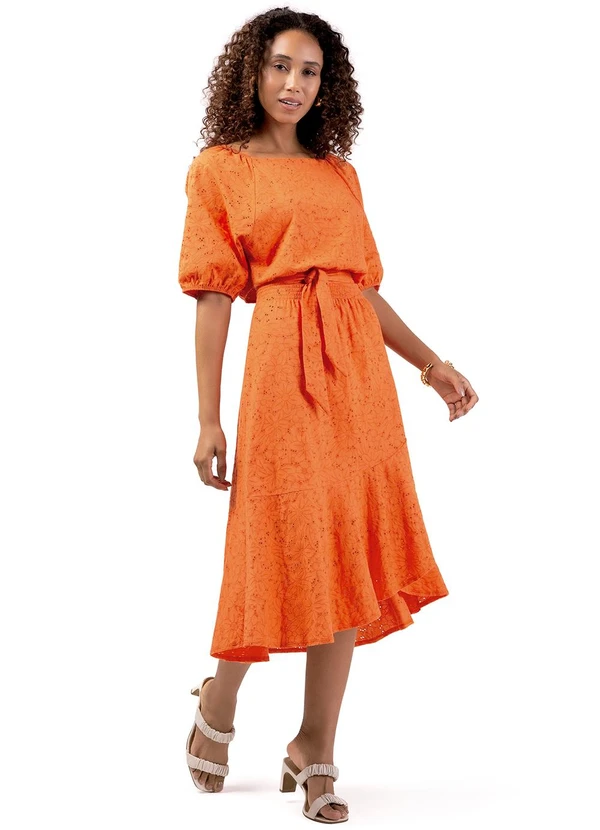 Marialícia - Saia Feminino Adulto Laranja 2