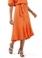 Marialícia - Saia Feminino Adulto Bege - variação: Laranja