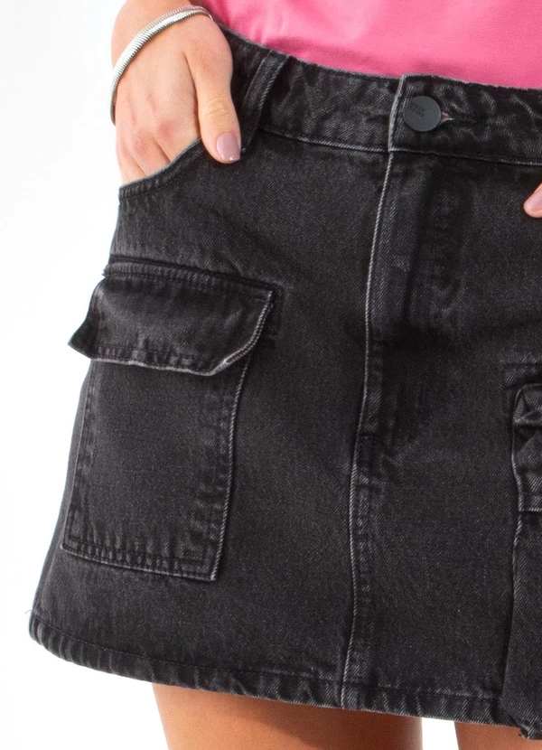 Colcci - Saia Jeans Preta 6