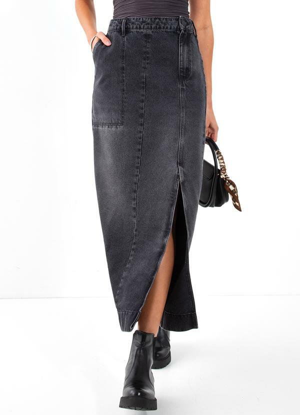 Colcci - Saia Jeans Preto