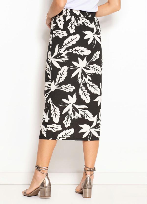 Outlet - Saia Lápis Longuete Floral Dark 2