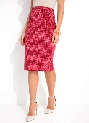 Rosalie - Saia Poá Vermelho em Malha - ROSALIE