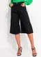 Quintess - Jorts Jeans Preto Estonado com Bolsos - variação: Jeans Preto Estonado