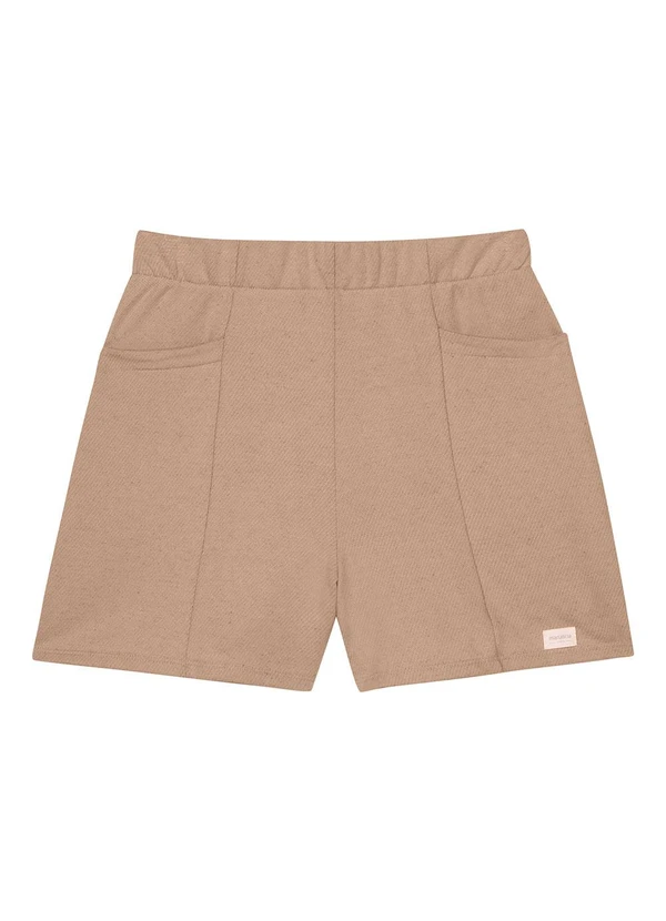 Marialícia - Short Feminino Comfy Texturizado Marrom 5