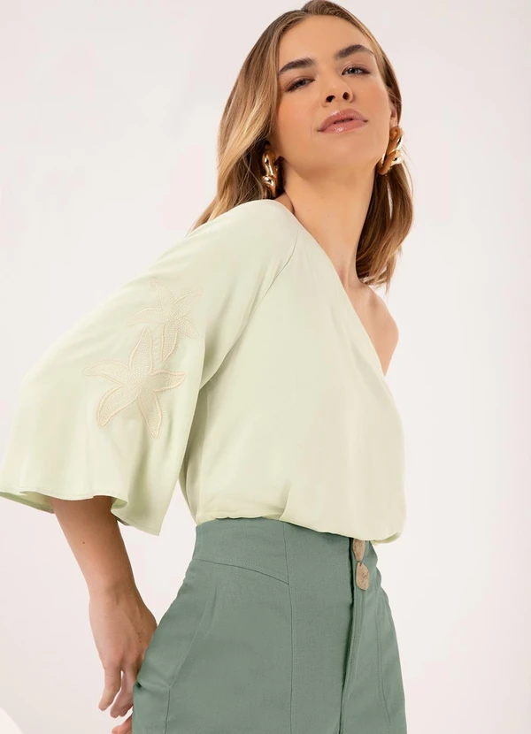 Lunender - Shorts com Bolsos e Abotoamento Duplo Verde 5