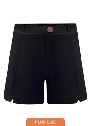 Lunender Mais Mulher - Shorts com Bolsos Laterais Diagonal Preto - LUNENDER MAIS MULHER