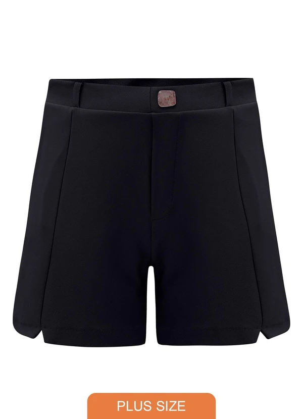 Lunender Mais Mulher - Shorts com Bolsos Laterais Diagonal Preto